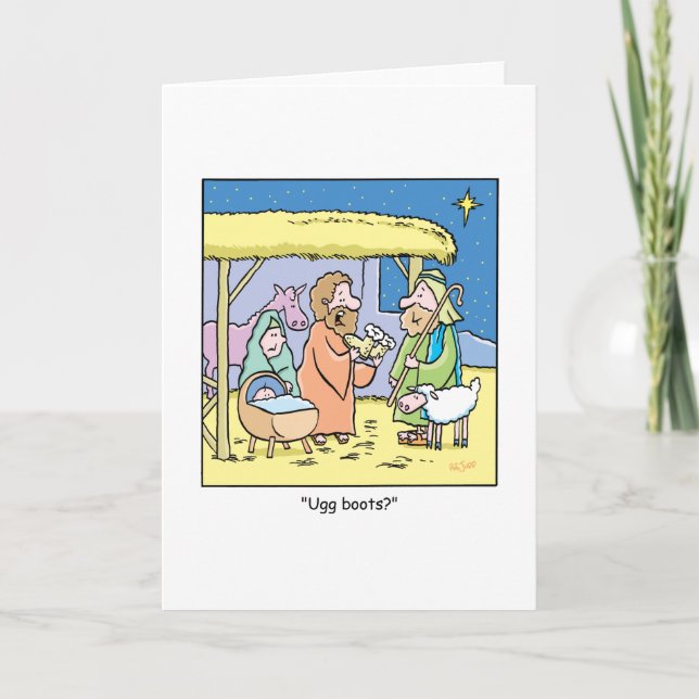 Cartes Pour Fêtes Annuelles Bottes de dessin de Noël (Devant)