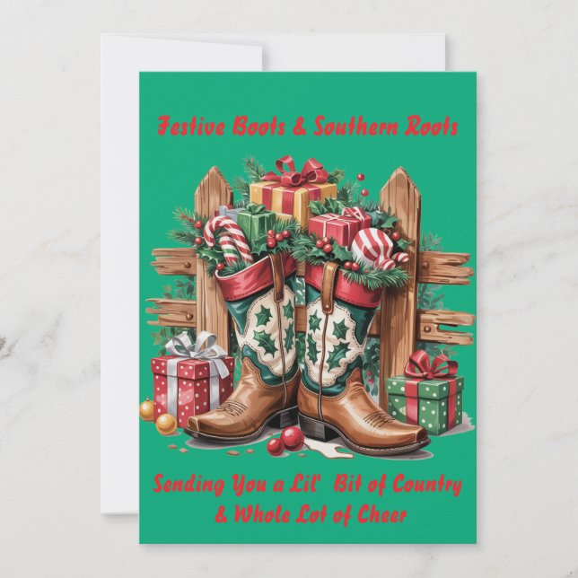 Cartes Pour Fêtes Annuelles Bottes de fête (Devant)