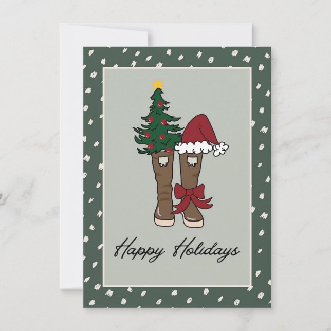 Cartes Pour Fêtes Annuelles Bottes de vacances alaskiennes  (Devant)