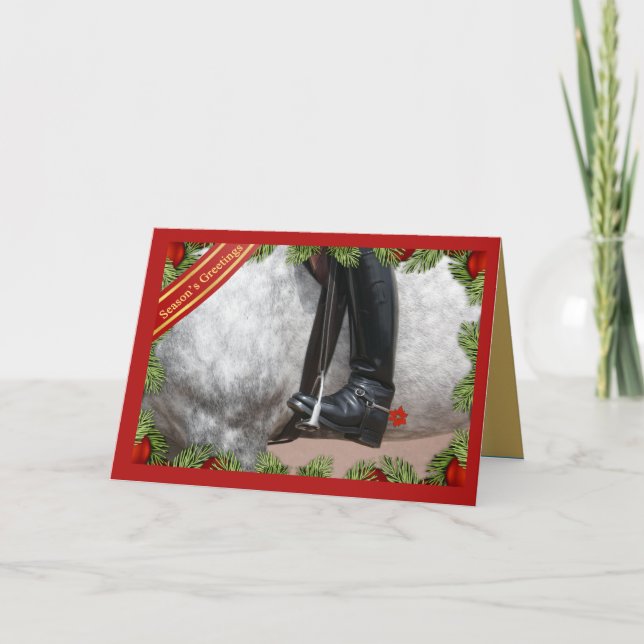 Cartes Pour Fêtes Annuelles Bottes équestres Bonnes Fêtes à cheval (Devant)