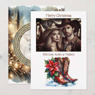 Cartes Pour Fêtes Annuelles Bottes rustiques Cowboy Pays & Occidental Personna