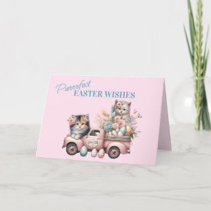 Cartes Pour Fêtes Annuelles Bouches de Pâques - Chatons sucrés en Camions