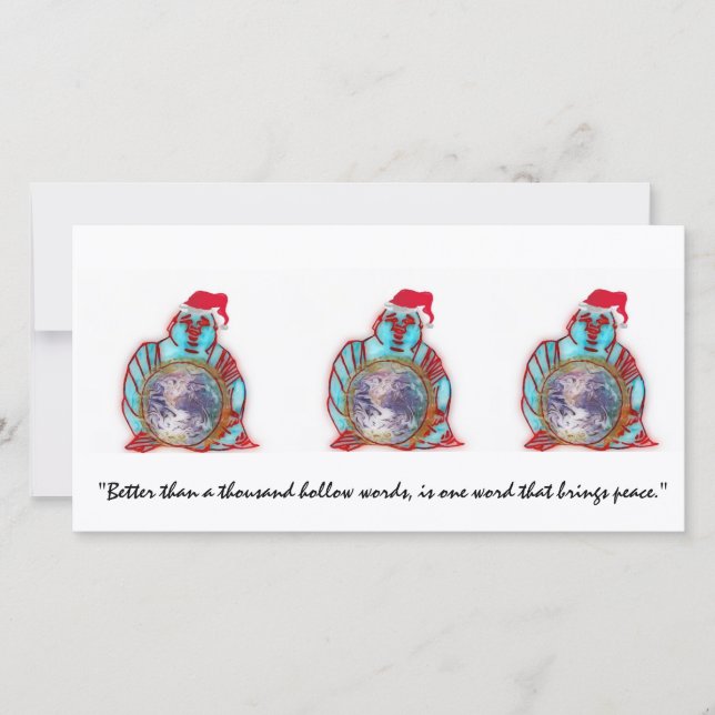 Cartes Pour Fêtes Annuelles Bouddha Père Noël (Devant)