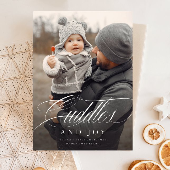 Cartes Pour Fêtes Annuelles Bouddles et Joy Family Babys First Photo Noël (Créateur téléchargé)