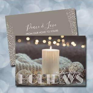 Cartes Pour Fêtes Annuelles Bougie blanche Cosy Noël Joyeux
