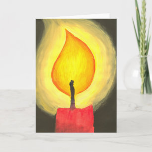 Cartes Pour Fêtes Annuelles Bougie de Noël, aquarelle
