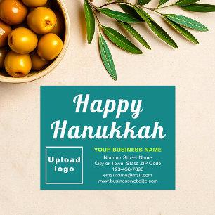 Cartes Pour Fêtes Annuelles Bougie Hanukkah Petite Teinte Vert Turquoise Plat