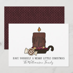Cartes Pour Fêtes Annuelles Bougie primitive crasseuse et étoiles Joyeux Noël