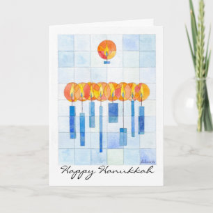 Cartes Pour Fêtes Annuelles Bougies accrochantes de Hanoukka
