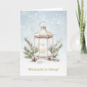 Cartes Pour Fêtes Annuelles Bougies Cônes de Pin Polonais Noël