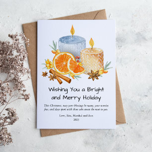 Cartes Pour Fêtes Annuelles Bougies d'aquarelle mignonnes Joyeux appartement d