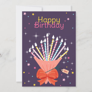 Cartes Pour Fêtes Annuelles Bougies de bouquet d'anniversaire festif Célébrati