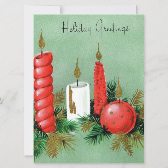 Cartes Pour Fêtes Annuelles Bougies de Noël (Devant)