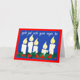 Cartes Pour Fêtes Annuelles Bougies de Noël avec salutation suédoise