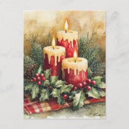 Cartes Pour Fêtes Annuelles Bougies de Noël confortables
