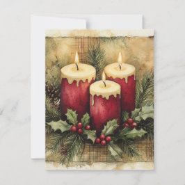 Cartes Pour Fêtes Annuelles Bougies de Noël cosy 