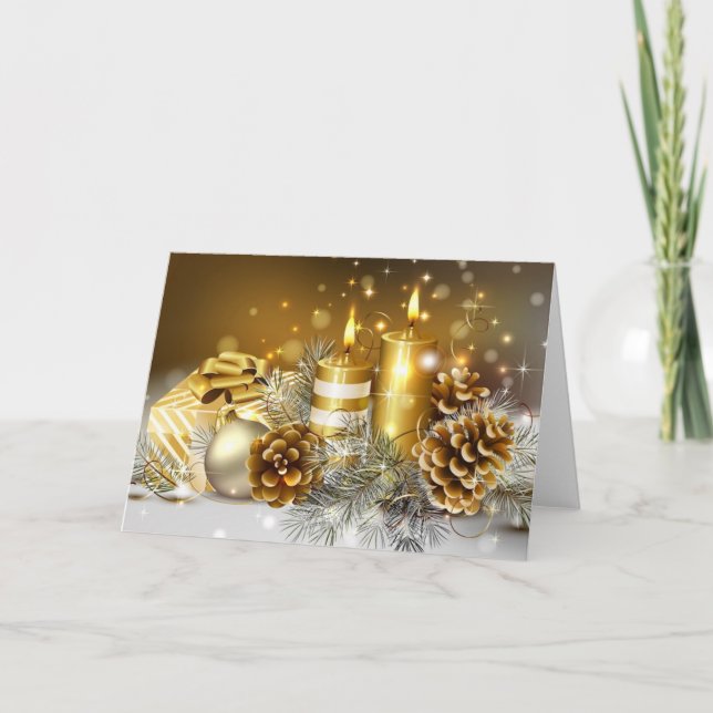 Cartes Pour Fêtes Annuelles Bougies et cônes (Devant)