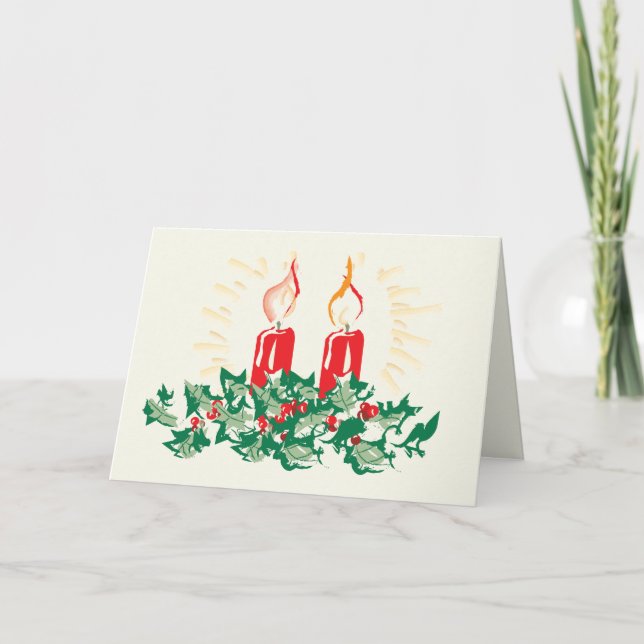 Cartes Pour Fêtes Annuelles Bougies et Ivy (Devant)