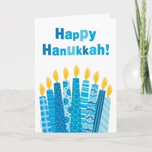 Cartes Pour Fêtes Annuelles Bougies géniales heureuses de Hanoukka Menorah
