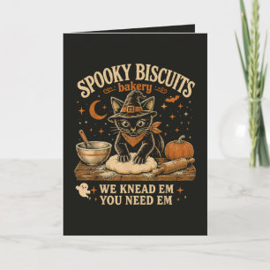 Cartes Pour Fêtes Annuelles Boulangerie de biscuits effrayants Black Cat Hallo