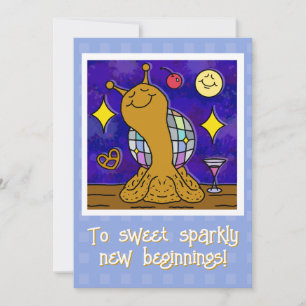 Cartes Pour Fêtes Annuelles Boule à Facettes Escargot Mignon Bonne Année