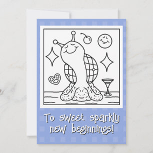 Cartes Pour Fêtes Annuelles Boule à facettes Escargot mignon Bonne année color