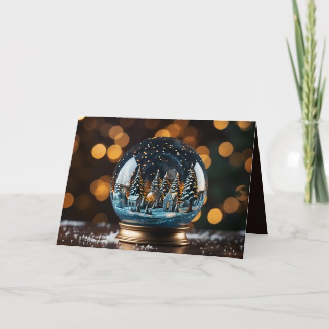 Cartes Pour Fêtes Annuelles Boule à neige de Noël (Devant)