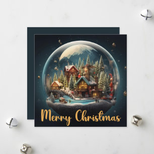 Cartes Pour Fêtes Annuelles Boule à neige élégante