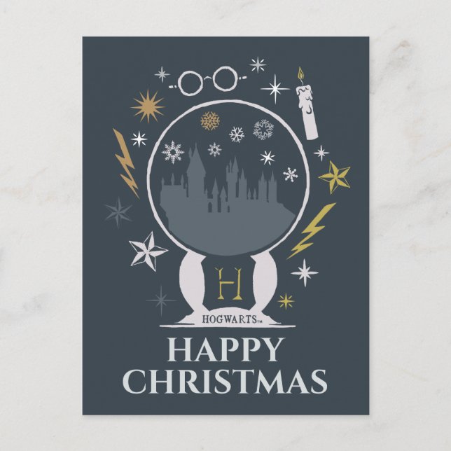 Cartes Pour Fêtes Annuelles Boule à neige graphique HOGWARTS™ (Devant)