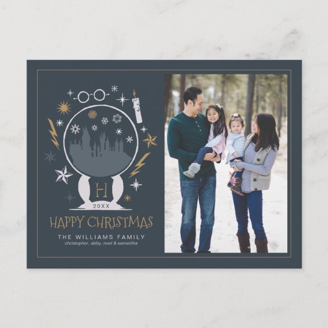 Cartes Pour Fêtes Annuelles Boule à neige HOGWARTS™ | Joyeux Noël (Devant)