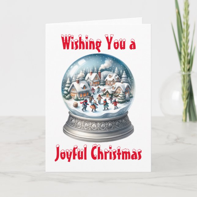 Cartes Pour Fêtes Annuelles Boule à Neige Noël Vierge (Devant)