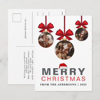 Cartes Pour Fêtes Annuelles Boule à ruban fantaisiste suspendue 3 Photo Noël