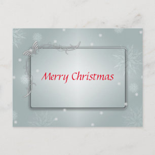 Cartes Pour Fêtes Annuelles Boule bleu neige d'argent décoratif Joyeux Noël