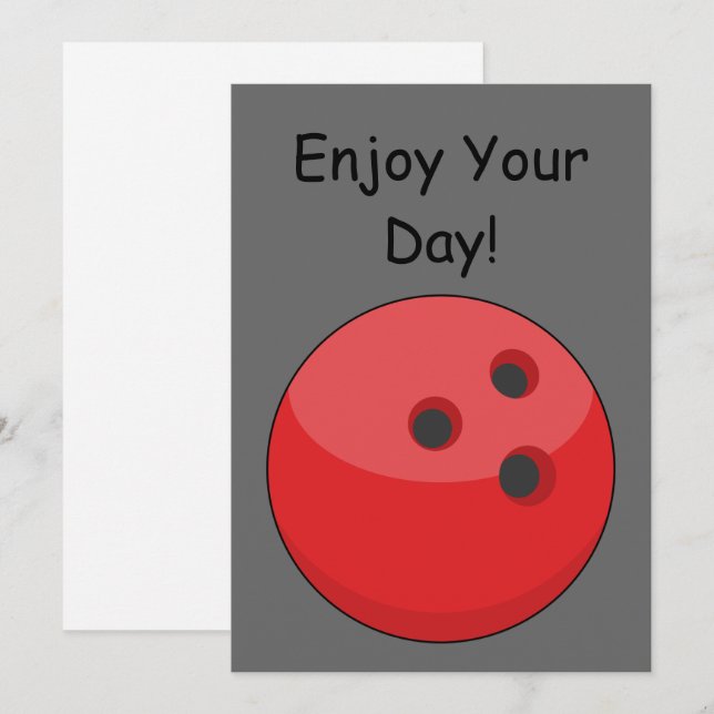 Cartes Pour Fêtes Annuelles Boule de bol rouge Personnaliser (Devant / Derrière)