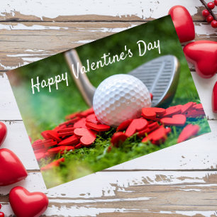 Cartes Pour Fêtes Annuelles Boule de golf au coeur rouge pour la Saint-Valenti