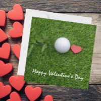 Boule de golf et coeur rouge avec amour Saint Vale