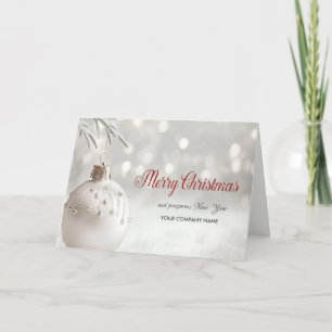 Cartes Pour Fêtes Annuelles Boule de Noël blanche Salutation