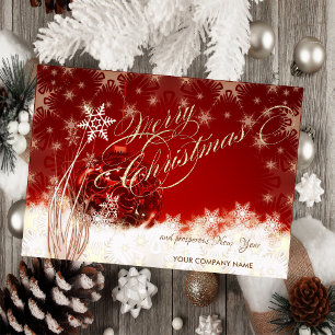 Cartes Pour Fêtes Annuelles Boule de Noël rouge, Flèches de neige, Salutation 