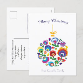 Cartes Pour Fêtes Annuelles Boule de sapin de Noël - folklore [blanc] Fête