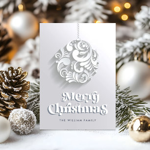 Cartes Pour Fêtes Annuelles Boule de voeux 3D moderne ornement de Noël