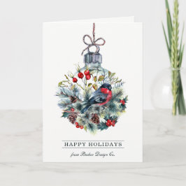 Cartes Pour Fêtes Annuelles Boule en verre vernis d'aquarelle Salutation d'ent