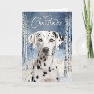 Cartes Pour Fêtes Annuelles Bouleau Dalmatien Forêt d'Hiver de Noël