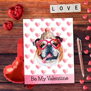 Cartes Pour Fêtes Annuelles Bouledogue Anglais Sois Mon Saint-Valentin Chien S