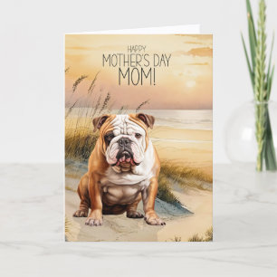 Cartes Pour Fêtes Annuelles Bouledogue anglais Sunset Beach Fête des Mères