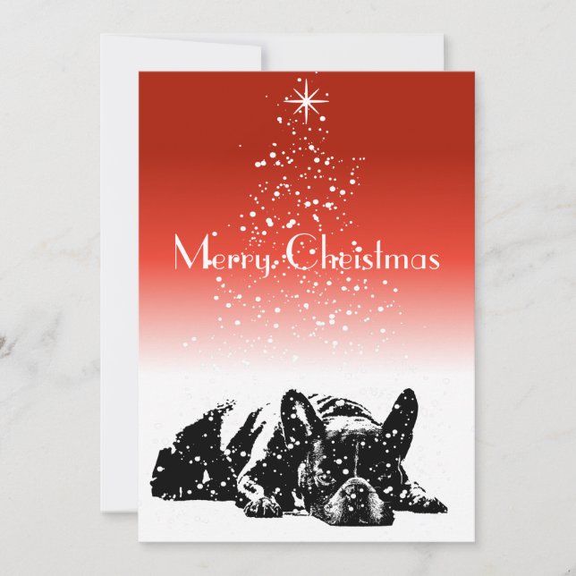 Cartes Pour Fêtes Annuelles Bouledogue Français (Devant)