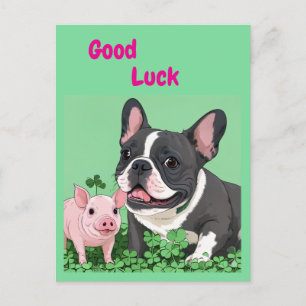 Cartes Pour Fêtes Annuelles Bouledogue français beaucoup de chance French Bull