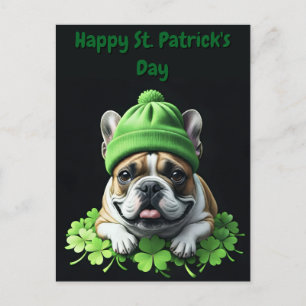 Cartes Pour Fêtes Annuelles Bouledogue français chance du trèfle pour la Saint