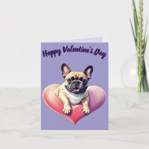 Cartes Pour Fêtes Annuelles Bouledogue français coeur Saint-Valentin