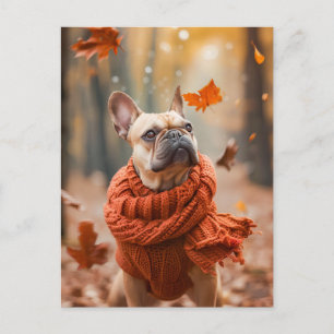 Cartes Pour Fêtes Annuelles Bouledogue français en tenue de chien tricotée
