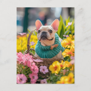 Cartes Pour Fêtes Annuelles Bouledogue français en tenue tricotée pour chien